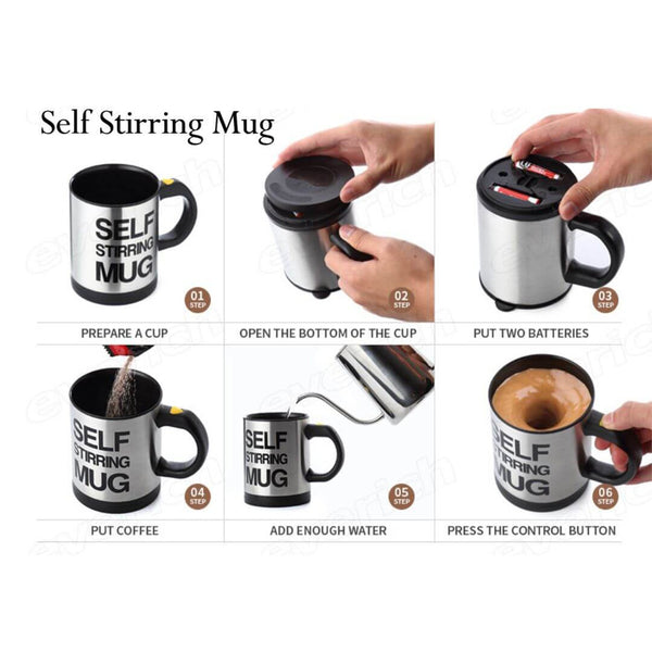 Self-Stirring Mug | Automatic Mixing Coffee Mug for Home, Office & Travel