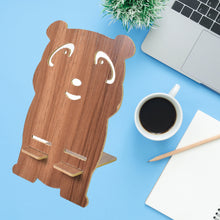 Wooden Cartoon Mobile Stand – Cute Bear-Shaped Desk Holder for Smartphones | Fun & Portable