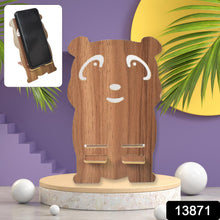 Wooden Cartoon Mobile Stand – Cute Bear-Shaped Desk Holder for Smartphones | Fun & Portable