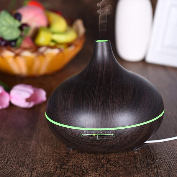 Electric Ultrasonic Aromatherapy Humidifier - Cool Mist, 500ML, BPA-Free, 7 LED Colors, Auto-Off, Remote Control for Home & Office