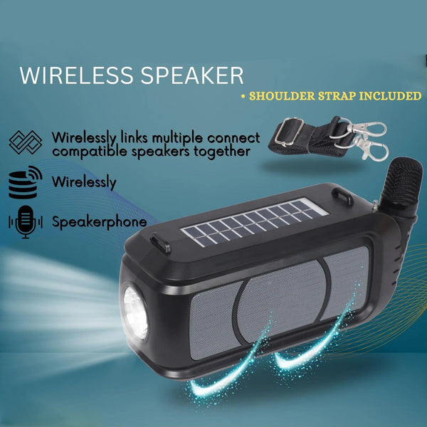 Wireless Bluetooth Speaker 5W High Bass with Mic & Solar Charging | Portable & Travel-Friendly