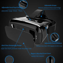 VR Pro Virtual Reality 3D Glasses Headset – Adjustable Straps, Pupil & Focus Distance, Android & iPhone Compatible