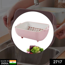 Multifunctional Rotatable Strainer Bowl | BPA-Free Double Layered Plastic Colander with Handles